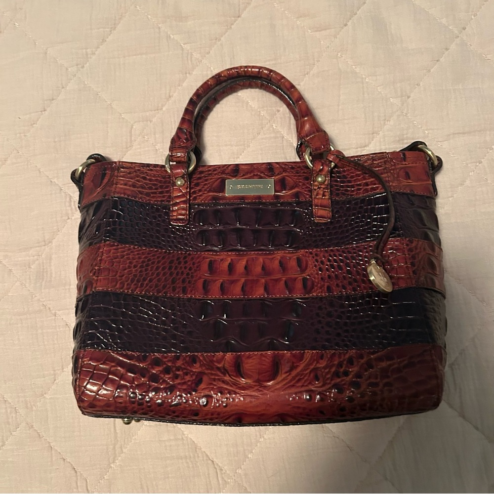 Brahmin Rich Brown and Tan Crocodile Handbag